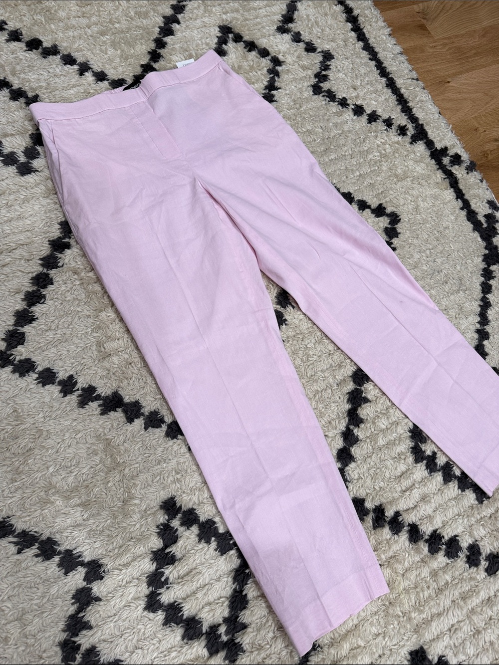 Theory Blush Pink Pull-On Straight-Leg Crepe Dress Pants Size 4